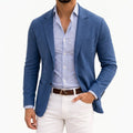 Men's Lightweight Knit Blazer with Notched Lapels - Mattia Cremasco