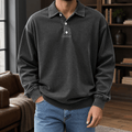 Men's Long Sleeve Knit Polo Shirt with Relaxed Fit - Mattia Cremasco