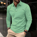 Men's Long Sleeve Polo Shirt with Tailored Fit - Mattia Cremasco