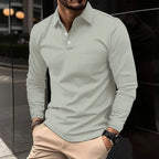 Men's Long Sleeve Polo Shirt with Tailored Fit - Mattia Cremasco
