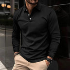 Men's Long Sleeve Polo Shirt with Tailored Fit - Mattia Cremasco