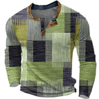Men's Multicolor Patchwork Henley Shirt - Mattia Cremasco