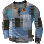 Men's Multicolor Patchwork Henley Shirt - Mattia Cremasco