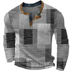Men's Multicolor Patchwork Henley Shirt - Mattia Cremasco