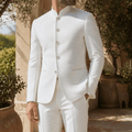 Men's Nehru Jacket with Stand Collar and Slim Fit - Mattia Cremasco