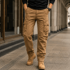 Men's Relaxed Cargo Pants with Straight Legs - Mattia Cremasco