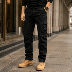 Men's Relaxed Cargo Pants with Straight Legs - Mattia Cremasco