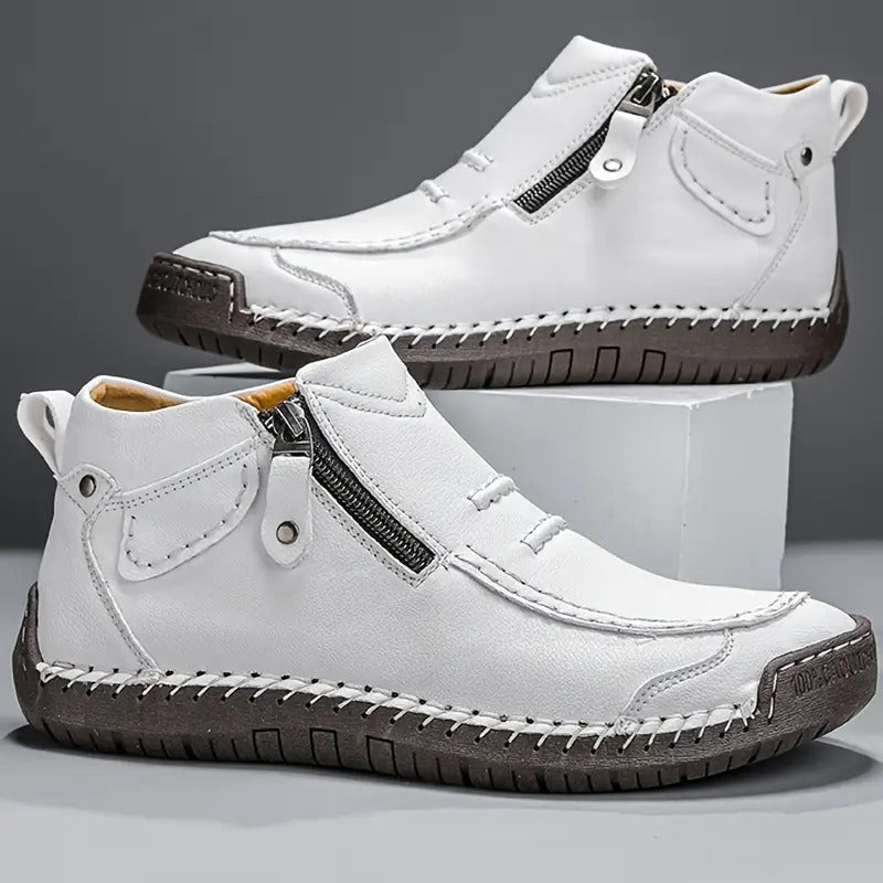 Men's Side-Zip Casual Ankle Boots with Raised Sole - Mattia Cremasco