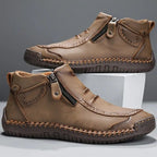 Men's Side-Zip Casual Ankle Boots with Raised Sole - Mattia Cremasco