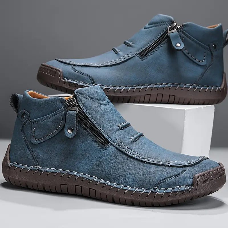 Men's Side-Zip Casual Ankle Boots with Raised Sole - Mattia Cremasco