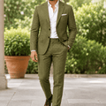 Men's Two-Piece Tailored Suit with Tapered Pants - Mattia Cremasco