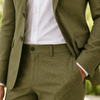 Men's Two-Piece Tailored Suit with Tapered Pants - Mattia Cremasco