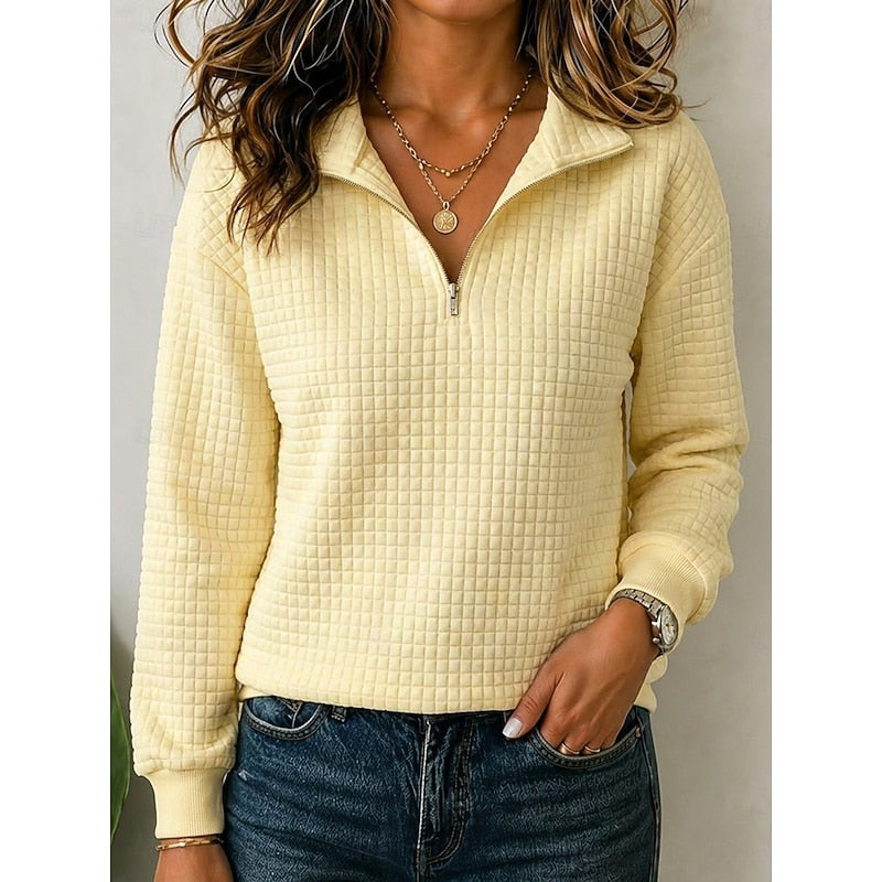 Women's Textured Quarter-Zip Knit Pullover