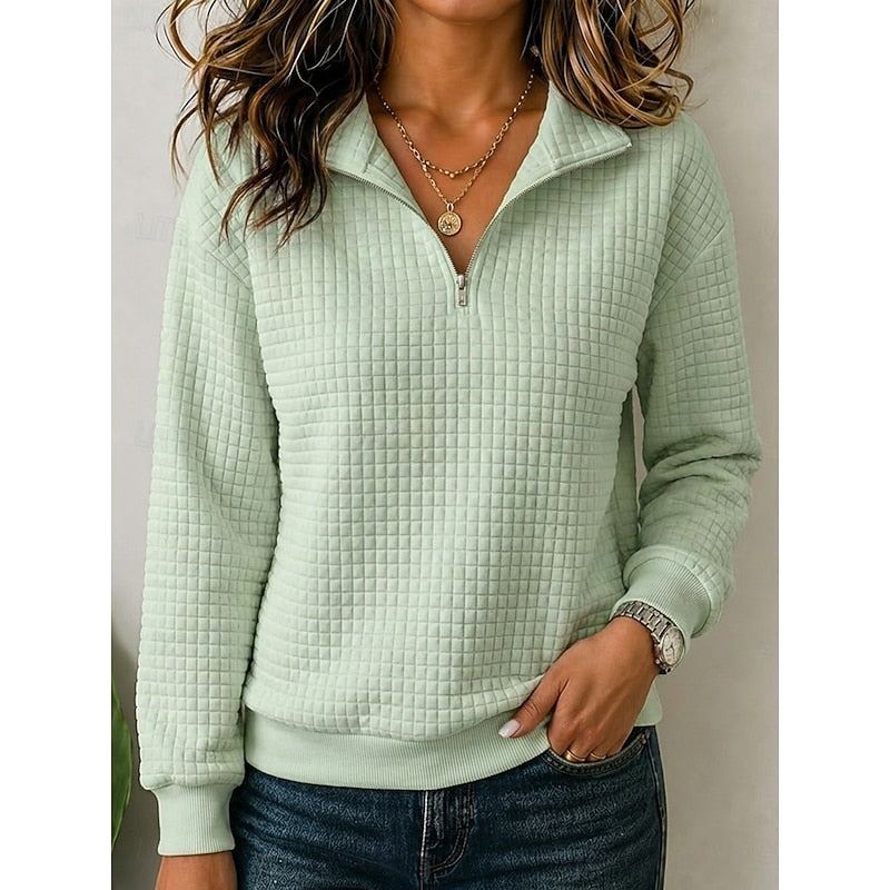 Women's Textured Quarter-Zip Knit Pullover