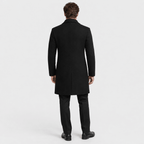 Savile – Classic Single-Breasted Notched-Lapel Wool Overcoat (Black) - MattiaCremasco
