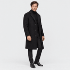 Savile – Classic Single-Breasted Notched-Lapel Wool Overcoat (Black) - MattiaCremasco