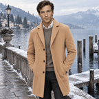 Savile – Classic Single-Breasted Notched-Lapel Wool Overcoat (Camel) - MattiaCremasco