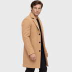 Savile – Classic Single-Breasted Notched-Lapel Wool Overcoat (Camel) - MattiaCremasco
