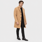 Savile – Classic Single-Breasted Notched-Lapel Wool Overcoat (Camel) - MattiaCremasco