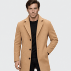 Savile – Classic Single-Breasted Notched-Lapel Wool Overcoat (Camel) - MattiaCremasco