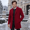 Savile – Classic Single-Breasted Notched-Lapel Wool Overcoat (Crimson Red) - MattiaCremasco