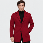 Savile – Classic Single-Breasted Notched-Lapel Wool Overcoat (Crimson Red) - MattiaCremasco