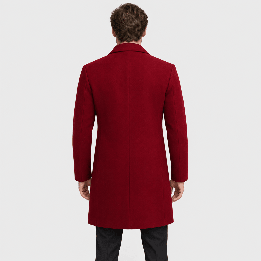 Savile – Classic Single-Breasted Notched-Lapel Wool Overcoat (Crimson Red) - MattiaCremasco
