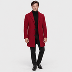 Savile – Classic Single-Breasted Notched-Lapel Wool Overcoat (Crimson Red) - MattiaCremasco