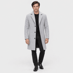 Savile – Classic Single-Breasted Notched-Lapel Wool Overcoat (Light Grey) - MattiaCremasco