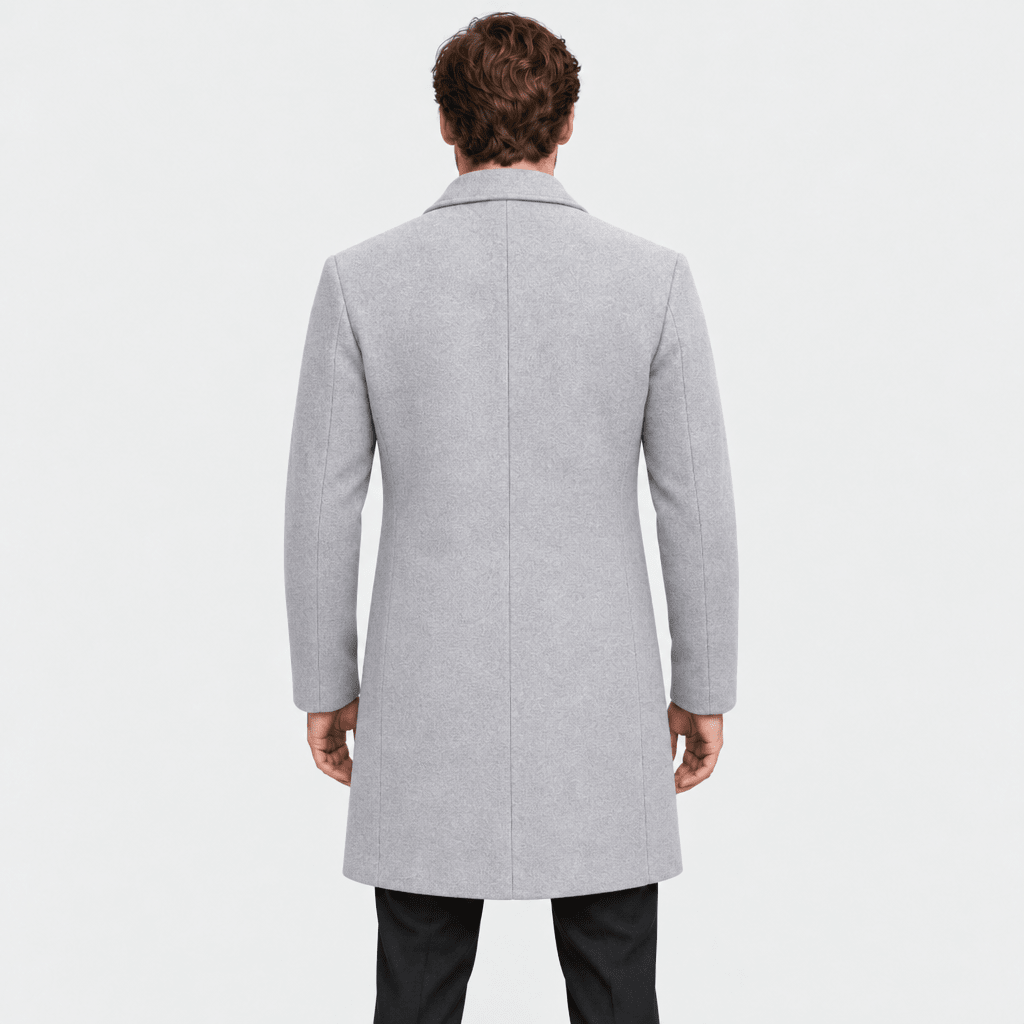 Savile – Classic Single-Breasted Notched-Lapel Wool Overcoat (Light Grey) - MattiaCremasco