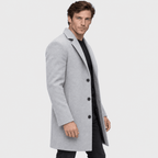 Savile – Classic Single-Breasted Notched-Lapel Wool Overcoat (Light Grey) - MattiaCremasco