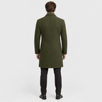 Savile – Classic Single-Breasted Notched-Lapel Wool Overcoat (Olive Green) - MattiaCremasco
