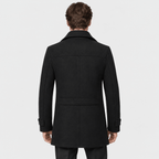 Sovereign – Tailored Dual-Collar Wool Overcoat (Black) - MattiaCremasco