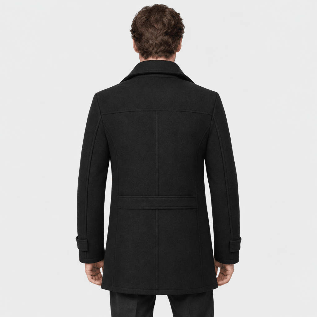 Sovereign – Tailored Dual-Collar Wool Overcoat (Black) - MattiaCremasco