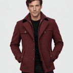 Sovereign – Tailored Dual-Collar Wool Overcoat (Burgundy) - MattiaCremasco