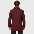 Sovereign – Tailored Dual-Collar Wool Overcoat (Burgundy) - MattiaCremasco