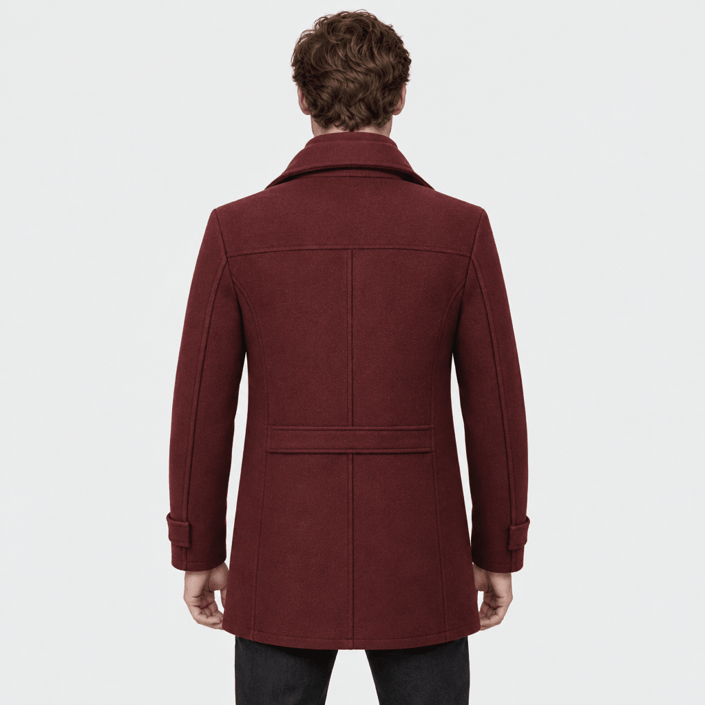 Sovereign – Tailored Dual-Collar Wool Overcoat (Burgundy) - MattiaCremasco