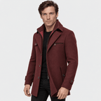 Sovereign – Tailored Dual-Collar Wool Overcoat (Burgundy) - MattiaCremasco