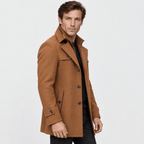 Sovereign – Tailored Dual-Collar Wool Overcoat (Camel) - MattiaCremasco
