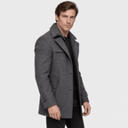 Sovereign – Tailored Dual-Collar Wool Overcoat (Charcoal Grey) - MattiaCremasco