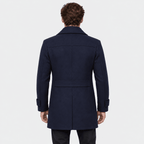 Sovereign – Tailored Dual-Collar Wool Overcoat (Navy Blue) - MattiaCremasco