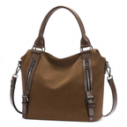 Women's Faux Leather Tote Bag with Shoulder Strap