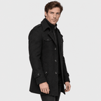 Vanguard – Tailored Dual-Collar Wool Overcoat (Black) - MattiaCremasco