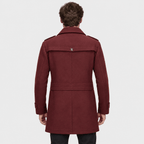 Vanguard – Tailored Dual-Collar Wool Overcoat (Burgundy) - MattiaCremasco