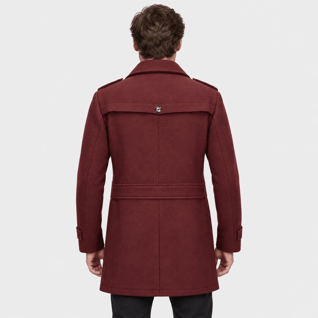 Vanguard – Tailored Dual-Collar Wool Overcoat (Burgundy) - MattiaCremasco