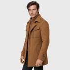 Vanguard – Tailored Dual-Collar Wool Overcoat (Camel) - MattiaCremasco