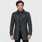 Vanguard – Tailored Dual-Collar Wool Overcoat (Charcoal Grey) - MattiaCremasco