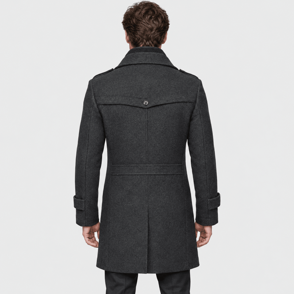 Vanguard – Tailored Dual-Collar Wool Overcoat (Charcoal Grey) - MattiaCremasco