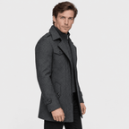 Vanguard – Tailored Dual-Collar Wool Overcoat (Charcoal Grey) - MattiaCremasco
