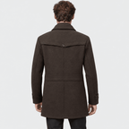 Vanguard – Tailored Dual-Collar Wool Overcoat (Dark Brown) - MattiaCremasco